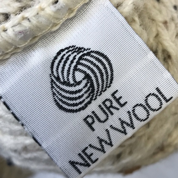 Acorn Size Medium Pure New Wool Fisherman Cable Knit Sweater Thistle - Picture 5 of 8